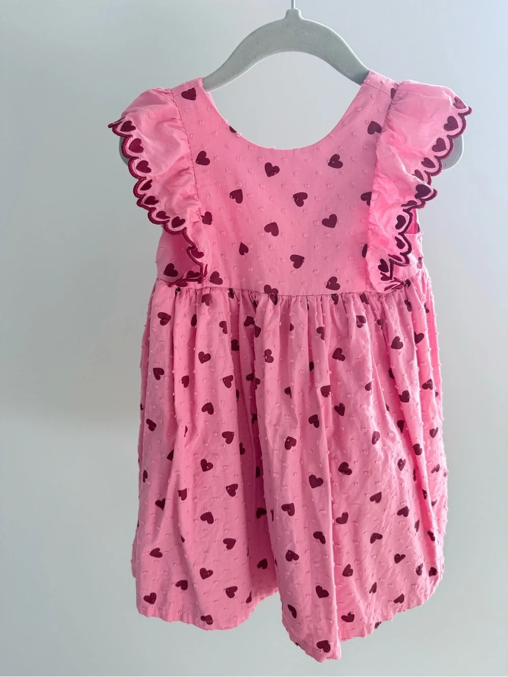 Isaac Mizrahi Pink Dress with Burgundy Heart Print